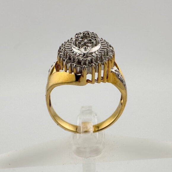 Marquise Cut 1/2 Carat Diamond Ring - Gold Overlaying Sterling Silver Size 8 - Picture 8 of 16
